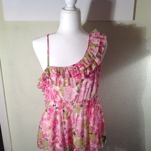 NICOLE Flirty Spring Blouse in Pink,Green, Black L